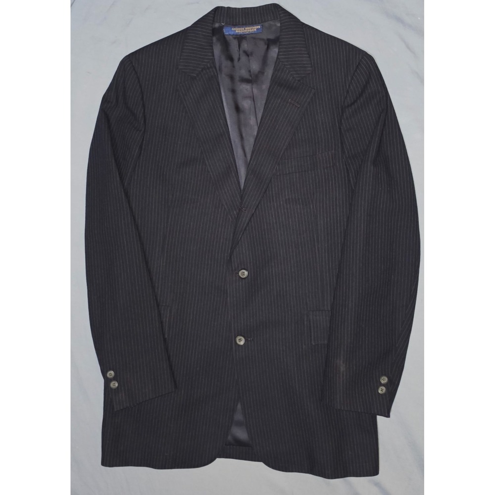 Brooks Brothers Brooksgate Charcoal Pinstripe Wool 3 Button Jacket Suit 41XL